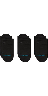2026 Stance Unisex Icon Low Tab 3 Pack Socks A256D24ILT - Black / Black