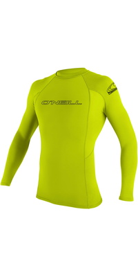 2026 ONeill Hombres Basic Skins Lycra De Manga Larga 3342 - Lime