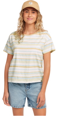 2026 O'Neill Mujer Originales Rayas Cuadradas Camiseta 1850251 - Blue Originals Tee Stripe