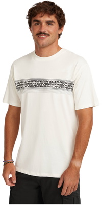 2026 ONeill Hombres Logotipo Rayas Camiseta 2850362 - Snow White