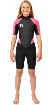 2025 Gul Junior G-Force 3mm Back Zip Shorty Neopreno GF3308-B7 - Black / Pink