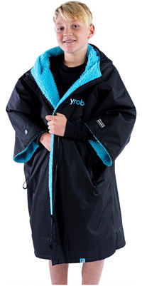 2026 Dryrobe Junior Advance Albornoz De Manga Corta V3KSS - Black / Azul