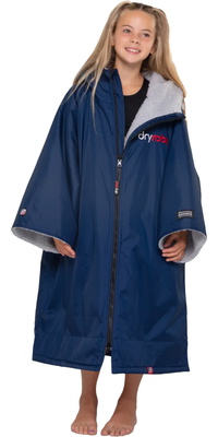 2026 Dryrobe Junior Advance Bata De Cambio De Manga Corta V3KSS - Azul Marino / Grey