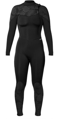 2026 Xcel Mujer Comp 4/3mm Chest Zip Neopreno WN43ZXC4P - Black / Palm Print