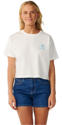 2026 Rip Curl Mujer Swell Camiseta De Cultivo 0P7WTE - Bone
