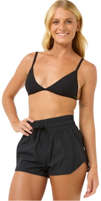 2026 Rip Curl Mujer Boardshorts Retro Volley 3 De Cintura Alta 01QWBO - Black
