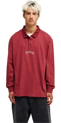 2026 Quiksilver Hombres Camisa De Polo Pesada Belem EQYKT04434 - Oxblood Red