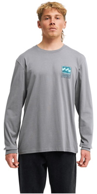 2026 Billabong Hombres Sello Manga Larga Camiseta EBYZT00613 - Pewter