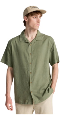 2026 Billabong Hombres Camisa De Lino Vacay EBYWT03030 - Moss Green