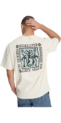 2026 Quiksilver Hombres Esplendor De Serenidad Splash T-Shirt EQYZT08300 - Bone White