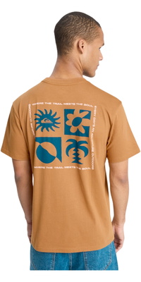 2026 Quiksilver Hombres Evo Flor De Paz T-Shirt EQYZT08264 - Tobacco Brown