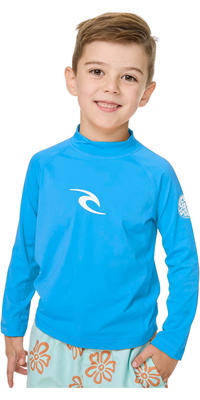 2026 Rip Curl Infantes Camiseta De Lycra De Manga Larga Waves UPF 12VTRV - Blue Gum
