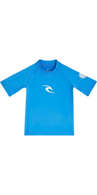 2026 Rip Curl Infantes Camiseta De Lycra De Manga Corta Waves UPF 136TRV - Blue Gum