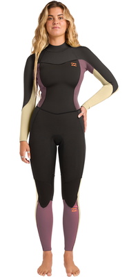 2026 Billabong Mujer Synergy 3/2mm Flatlock Back Zip Neopreno 24BW211601 - Grey Violet
