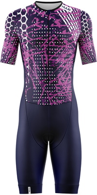 2026 HUUB Mujer Traje De Triatlón Con Diseño Collage COLTSNP - Navy / Rosa