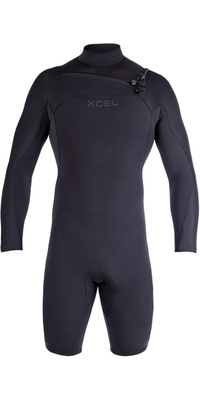 2026 Xcel Mens Comp+ 2/1.5mm Long Sleeve Chest Zip Spring Wetsuit ME211CP5-BLK - Black
