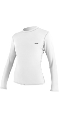 2026 ONeill Womens Basic Skins Long Sleeve Sun Shirt 5720 - White