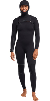 2026 Roxy Womens Elite Xtra Warm 6/5mm Chest Zip Hooded Wetsuit ERJW203015 - True Black