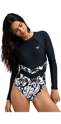 2026 Roxy Mujer El Jinete De Cremallera Manga Larga Traje De Baño De Una Pieza ERJWR03900 - Anthracite Cool Surf S