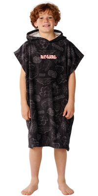 2026 Rip Curl Junior Sesiones Hooded Toalla 00DBTO - Washed Black