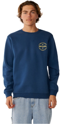 2026 Rip Curl Hombres Prenda Básica Crew Sudadera 0CEMFL - Light Navy