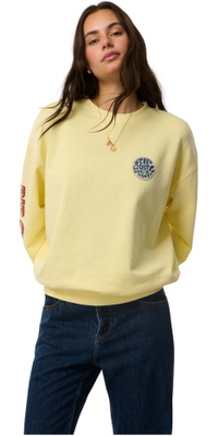 2026 Rip Curl Mujer Stephanie Gilmore Patrimonio Oversized Fleece 0EJWFL - Soft Yellow
