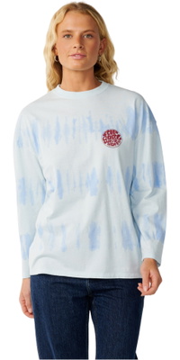 2026 Rip Curl Mujer Stephanie Gilmore Teñido A Manchas Larga Manga Camiseta 0QCWTE - Sky Blue