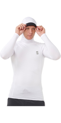 2026 Rip Curl Hombres S-Series UPF Perf Manga Larga Con Capucha Rash Vest 18CMRV - White