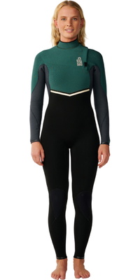 2026 Rip Curl Mujer E-Bomb 4/3mm Zip Free Neopreno 16LWFS - Dark Green