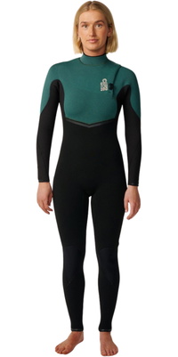 2026 Rip Curl Mujer E-Bomb 4/3mm Zip Free Neopreno 16LWFS - Dark Green