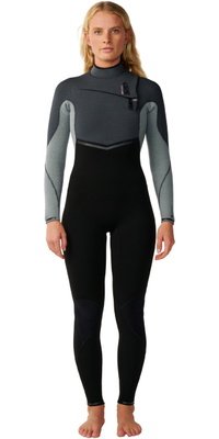 2026 Rip Curl Mujer E-Bomb 4/3mm Chest Zip Neopreno 16NWFS - Grey