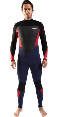 2025 Gul Hombres Response 4/3mm Gbs Back Zip Neopreno RE1246-C1 - Navy / Red