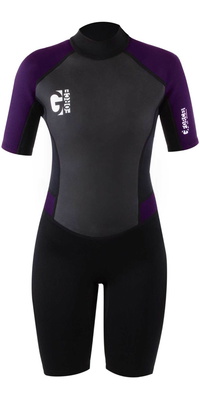2025 Gul Mujer G-Force 3mm Back Zip Shorty Neopreno GF3306-B7 - Black / Mulberry