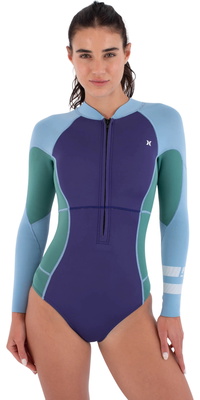 2026 Hurley Mujer Air 2mm Front Zip Traje De Primavera Neopreno WSS0014202 - Bonnie Blue