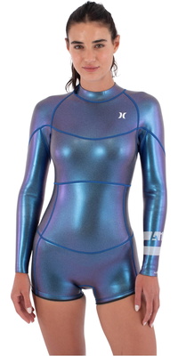 2026 Hurley Mujer Air 2mm Skin Mid Back Zip Shorty Traje De Primavera WSS0014242 - Siren Skin