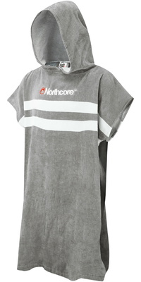 2026 Northcore Albornoz Con Capucha Y Rayas «Beach Basha» / Poncho NOCO241 - Grey