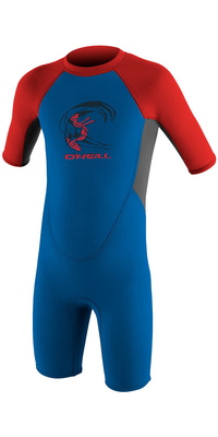 2026 ONeill Infantes Reactor 2mm Back Zip Shorty Neopreno 4867 - Ocean / Graphite / Red