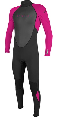 2025 ONeill Youth Reactor II 3/2mm Back Zip Neopreno 5044 - Black / Berry