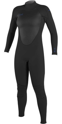 2026 ONeill Mujer Epic 3/2mm Gbs Back Zip Neopreno 4213B - Black