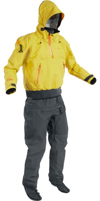 2025 Palm Hombres Bora Touring Kayak Drysuit 12382 - Yellow / Jet Grey
