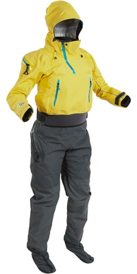 2025 Palm Mujer Bora Touring Kayak Drysuit 12383 - Yellow / Jet Grey