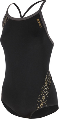 Zone3 Mujer Bañador Iconic Bound Back SW20WIB - Black / Gris / Gold