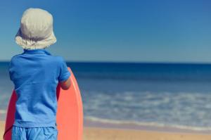 A boy and his bodyboard