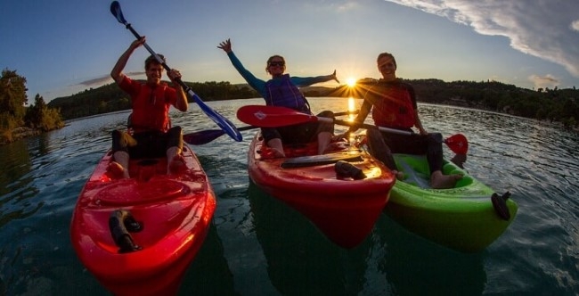 Kayakers on the water