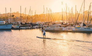 Person paddle boarding