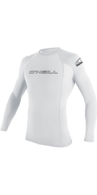 2024 O'neill Bsico Para Hombre Skins Manga Larga Crew Chaleco Lycra 3342 - Blanco