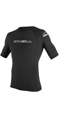 2024 O'Neill Basic Skins Short Sleeve Crew Rash Vest 3341 - Black