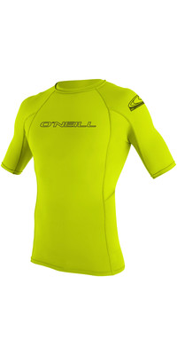 2024 O'Neill Basic Skins Short Sleeve Crew Rash Vest 3341 - Lime