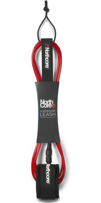 2024 Northcore 6mm Surfboard Leash 8ft - Rojo Noco56d