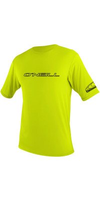 2024 O'Neill Mens Basic Skins Short Sleeve Sun Shirt LIME 3402